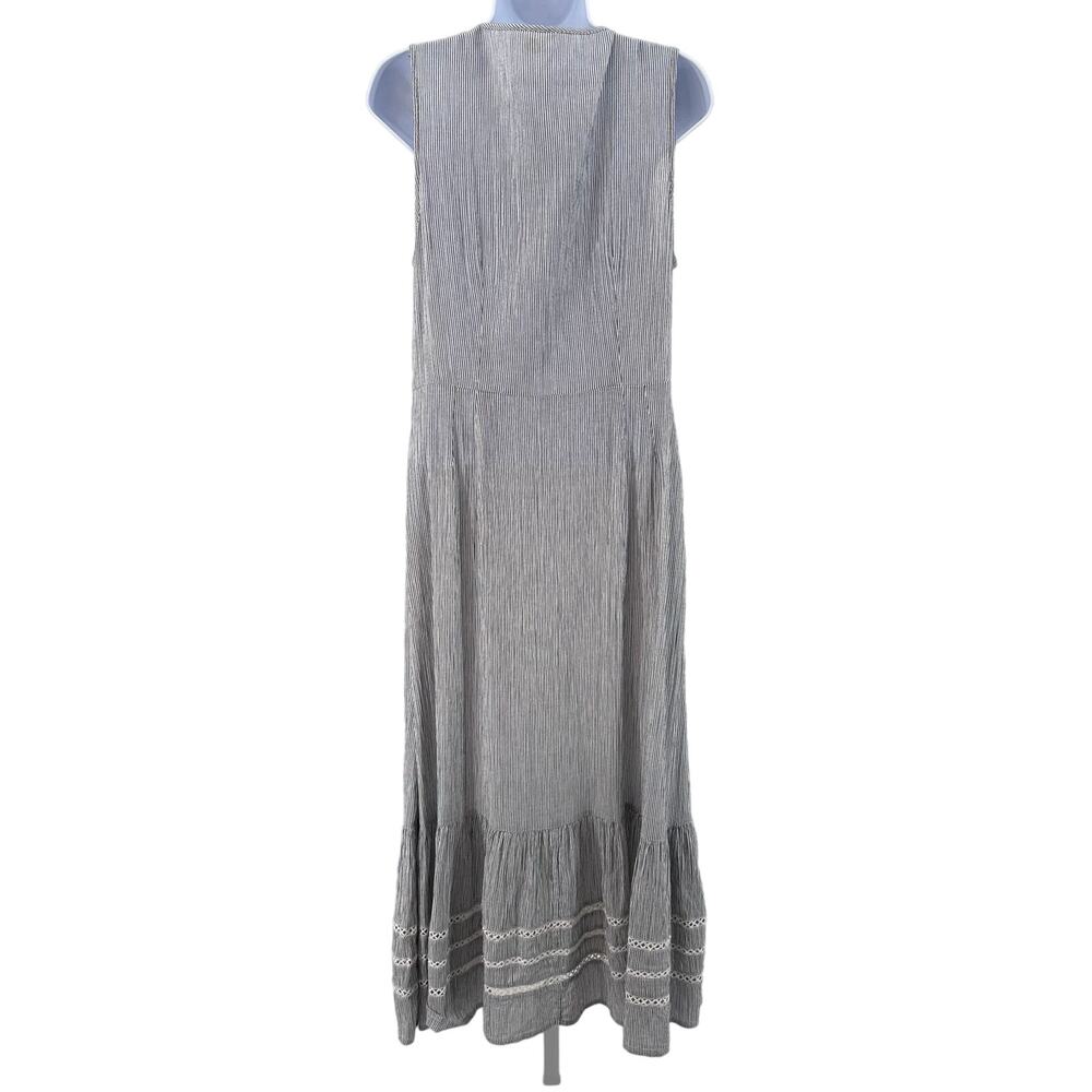 Caslon Dress White Striped Sleeveless Tank Dress WMNS S Coastal Casual Boho - Picture 2 of 14
